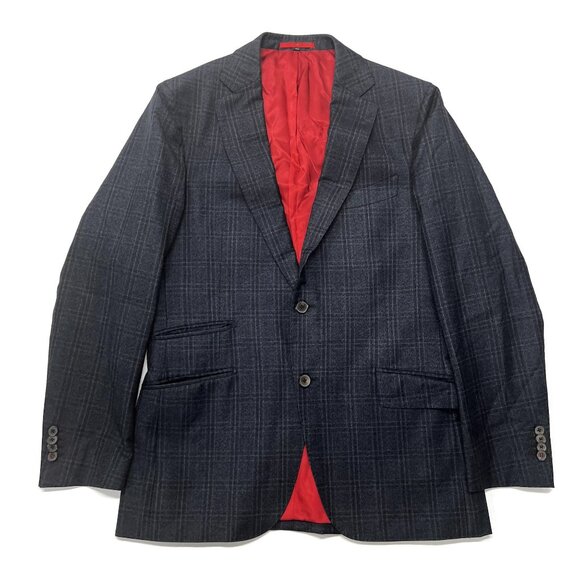 SuitSupply Blazer Mens 38R Blue E. Thomas Wool‎ Sport Coat Check Plaid Jacket